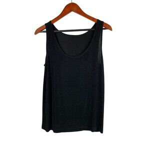 Black Sleeveless Scoop Neck Tank Top Womens Size L